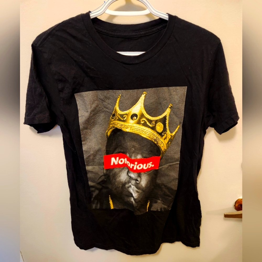 NOTORIOUS BIG Black Graphic Mens Tee, Size M, EUC